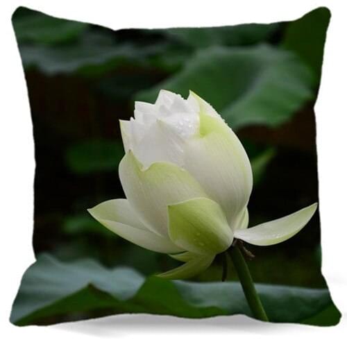 2d Printed cotton polyester Flower Lotus Pillow Cover for home car sofa Seat Decorative 2017 fashion 9 style Square 16" 18" 19"