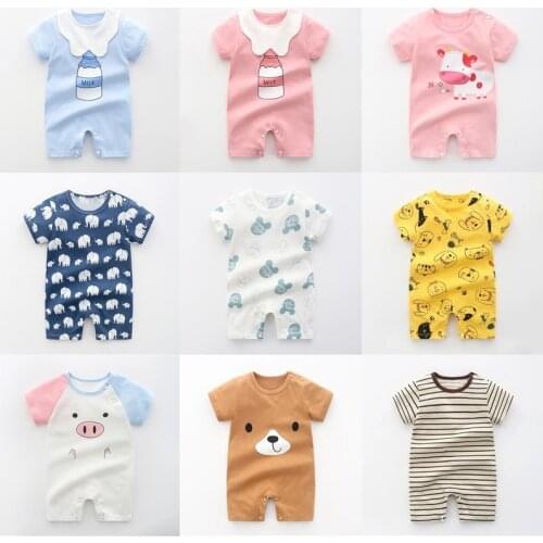 2021 Newest New Born Boy Rompers Body Clothes Sets Chines Cheap Clothing Jumpsuit For Kids Summer Girl Boy Print Clothing 3month