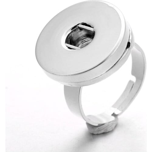 New Snap Ring Jewelry DIY 12MM&18MM Adjustable Size Snaps Button Rings For Women Men Rings Jewelry ZH031