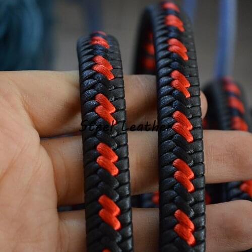 5m/lot Approx 12*6mm Braid Leather Cord For DIY Men Bracelet Jewelry Multi Color Making Flat Cord Accessories Findings Handmade