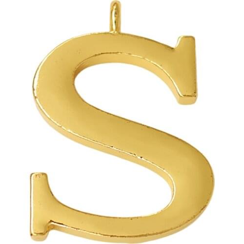 Gold Uppercase English Word S Charm for Hiphop Style Jewelry Pendant