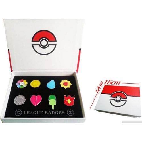 Pokemon Go 1 Kanto League Badge Pin Brooch Pip Cosplay Gift Collection Set Halloween Gift