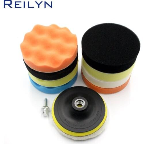 34567inch sponge polishing pad with back pad car polishing disc for DA machine 11pcs/set polishing pad