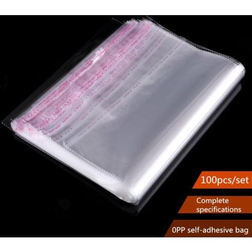 Width 12cm Clear Self-adhesive Cello Cellophane Bag Self Sealing Small Plastic Bags For Candy Packing Resealable Bag 88