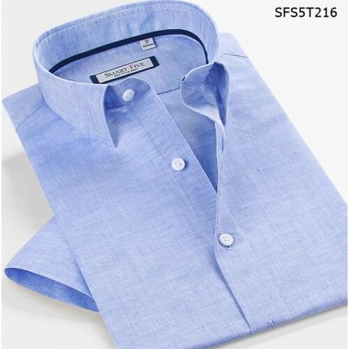 Smart Five 57% Linen Men Shirt 2016 Short Sleeve Slim Fit Dress Male Shirts Brand Imported Clothing Camisa Masculina