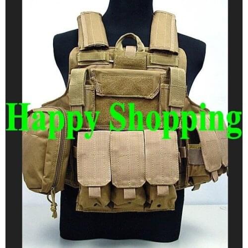 Tactical Heavy Duty Molle Combat Strike Plate Carrier Hunting Vest Sand