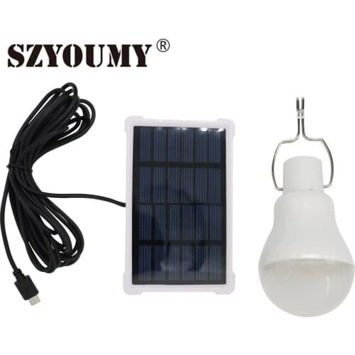 SZYOUMY Solar Camping Light Outdoor Portable Solar Charge Lamps 12 Led 150LM Garden Led Bulb Lighting Used 5-6 Hours