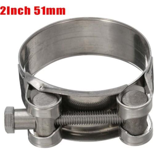 2 Inch 51mm Universal Motorcycle Exhaust Pipe Clip Stainless Steel Universal Slip-on Type Motorcycle Muffler Tube Clamp
