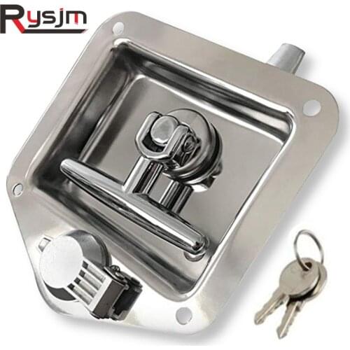 1 Pcs RV Yacht Door Lock Accessories Stainless Steel Toolbox Lock t-Toolbox Lock for Caravan Truck RV