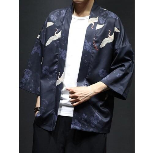 2021 Mens Kimono Shirts Dragon Hip Hop Korean Clothes Streetwear Kimono Cardigan Summer Tops for Men