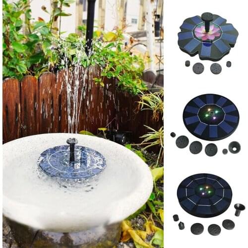 6V/3W Solar Water Fountain Pump Colorful LED Lights Floating Garden Fountain Pump Swimming Pools Pond Lawn Decoration