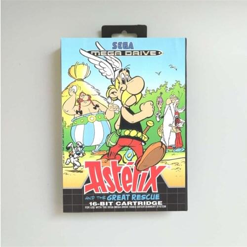 Asterix The Great Rescue - EUR Cover With Retail Box 16 Bit MD Game Card for Sega Megadrive Genesis Video Game Console