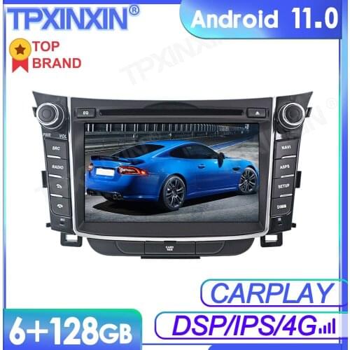 6+128GB Android11 For Hyundai I30 Elantra GT Car Multimedia Player GPS Navi Audio Stereo Screen DVD Head Unit Tape Recorder