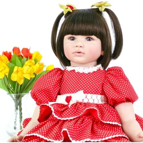 Bebes reborn toddler girl doll 60cm Vinyl Silicone Reborn Baby Doll Toys gift for child boneca reborn realista