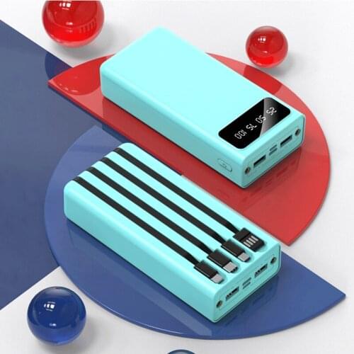 Big-capacity 111Wh/3.7V 30000mAH USB Own line PD 2.1A 10.5W Fast charging Li-polymer Batteries for cellphone Mini power bank