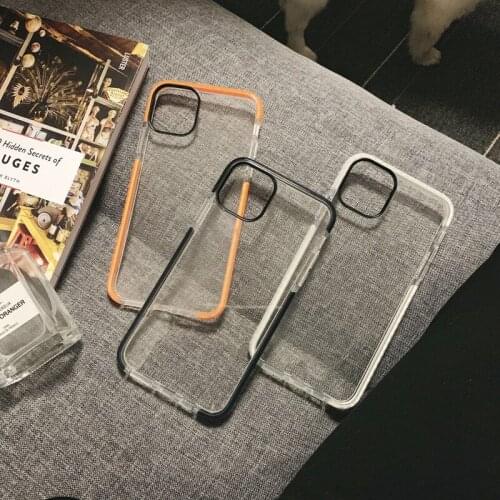 Retro Transparent Simple Couples black white frame Phone case for coque iPhone 11 Pro MAX X XS XR 7 8 Plus case silicone cover