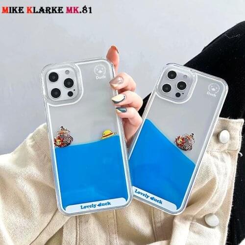 3D Clear Flowing Liquid Swimming pirates ship Back Cover For iPhone 12 Mini 11 Pro Max X XR 8 7 Plus Cute Transparent 12 Case