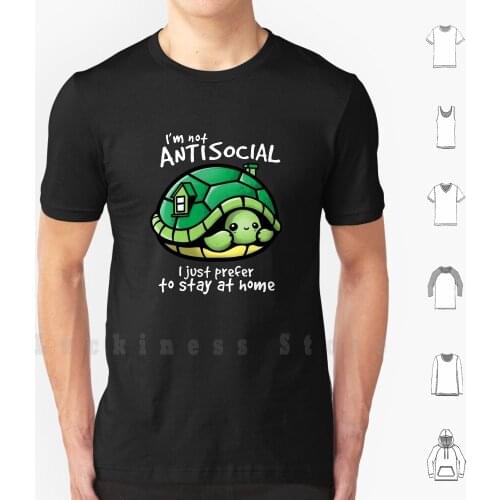 Turtle T Shirt DIY Cotton Big Size 6xl Kawaii Disturb Introver Home House Sheel Tortoise Funny Pun Puns Chibi Pet Shy Close Nerd
