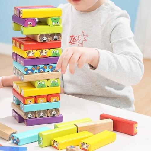 Childrens Extra Tall Tumble Tower Up Building Toys Parent-Child Adult Interaction Tumbling Stacking Game Blocks Toy
