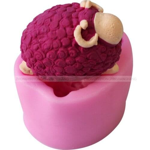 3D Sheep Shape Cake Mold Soap Candy Chocolate Ice Cake Molds Embossed Fondant Silicone Mould DIY Cake Decoration Bakeware Tools