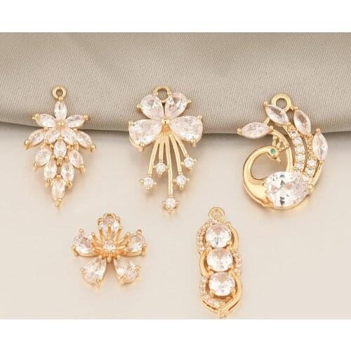 HAOSAW 2Pcs Jewelry Findings & Components/CZ Charms/Multi Shapes/Pendants For Earrings/DIY Making/Jewelry Accessories/Hand Made