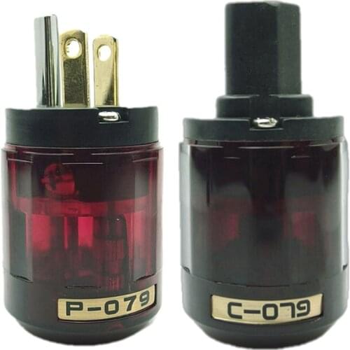 HIFI Audio Adapter Connector Plated C-079 IEC Female P-079 Male US Version DIY Power Cord