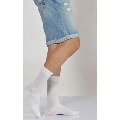 Idilfashion Male Flat Single Color Modal Socket Socks-White-E-ART222 (3'LÜ PACKAGE)
