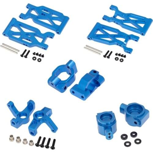 10Pcs Aluminum Alloy Front Rear Suspension Arm Steering Cup Set for Wltoys 104001 1/10 RC Car Upgrade Parts