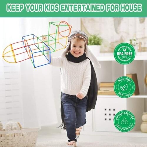 Playstix straw building blocks educational toys for boys and girls gift children’s 4D pipeline tunnel blocks