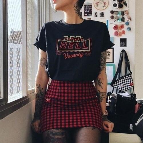 Summer Hell Vacancy T-shirt Women Grunge Black Tee Fashion Hipster Edgy T Shirt Tumblr Women Tops Clothes