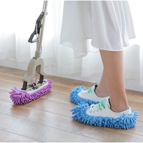 Multifunction Floor Dust Cleaning Slippers Shoes Lazy Mopping House Bathroom Floor Cleaning Mop Washable Reusable Microfiber