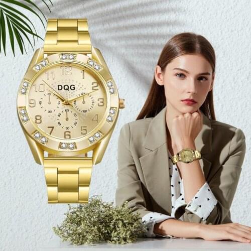 2021 Fashion Ladies Wrist Watches Dress Gold Watch Women Luxury Rhinestone Watch Stainless Steel Clock Women Montre Femme