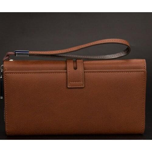 Men Long Wallets and Purses Male Leather Business Long Wallet Clutch Mobile Phone Bag for Men