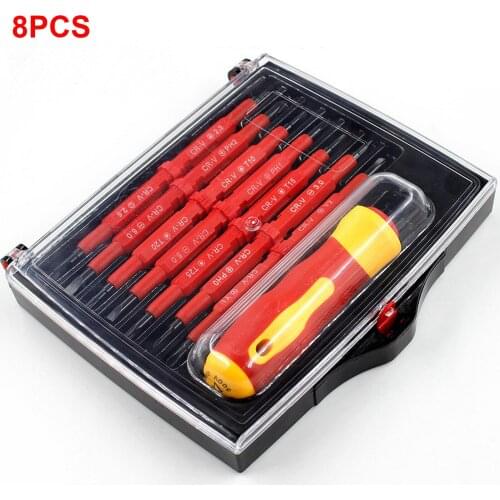 MACTANT 8PCS Screwdriver Set Multi-purpose Insulated ABS Insulation Hand Screwdrivers Screw Driver Electricians Repairing Tools