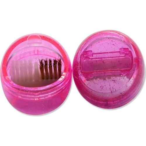 Nail Art Dual Clean Brush Head Drill Bit Cleanser Box Polishing Buffing Mini Manicure Bit Dust Removal Cleaning Box