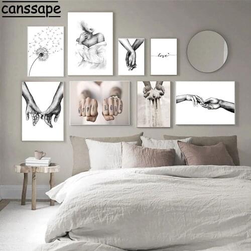 Nordic Wall Art Canvas Painting Sexy Women Prints Dandelion Paintings Sand Print Hand In Hand Poster Retro Posters Home Decor