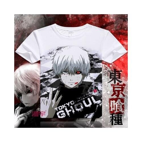 New New Anime Tokyo Ghoul Cosplay Kaneki Ken Cos Halloween Summer Short-Sleeved Shirt T-Shirts