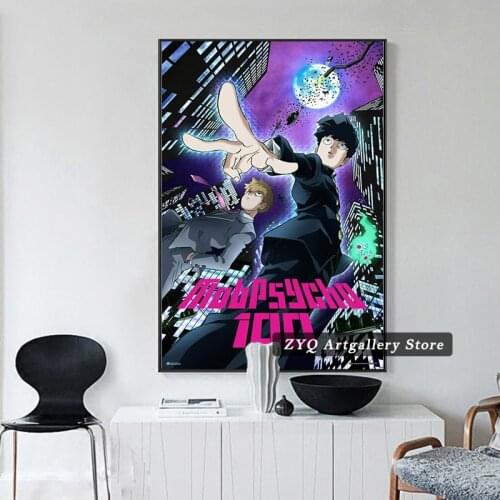 Mob Psycho 100 Poster Anime Series Key Art Crunchyroll Japanese Anime For Living Room Boy Bedroom Wall Decor