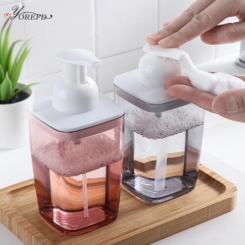 OYOREFD 420ml Transparent Foam Pump Bottles Bathroom Facial Cleanser Hand Sanitizer Soap Bottles Press Type Mousse Dispenser
