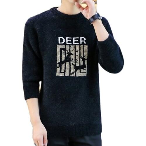 Pullovers，Mens Winter Sweater，New Fall Bottom, Crewneck, Print,Long Sleeve Sweater,Casual Jumper,Three Colors,M-3XL,Youth Trend
