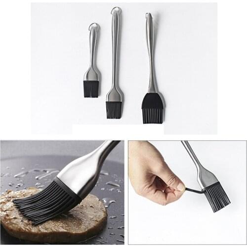 Stainless Steel Basting Brushes Bread Cook Pastry Oil BBQ Long Handle Basting Brush Tools Kitchen Barware Stuff Accessories