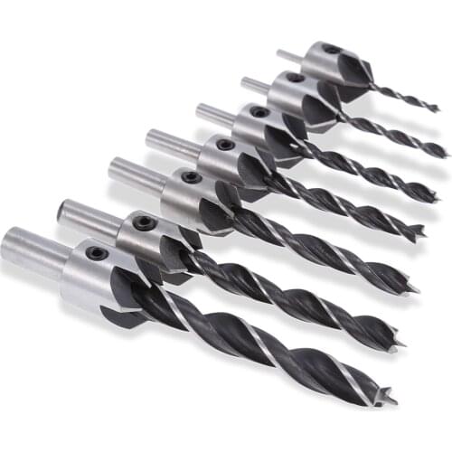 7pcs r 3mm 4mm 5mm 6mm 7mm 8mm 10mm HSS Countersink Drill Bit Set Reamer Woodworking Chamfer