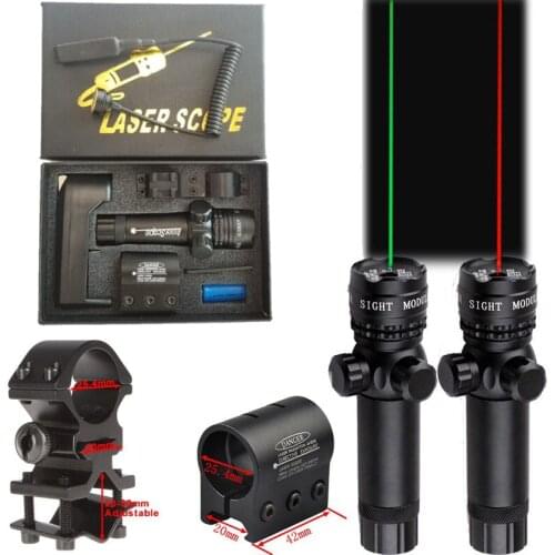 Tactical Hunting Green Laser Dot Sight Adjustable 532nm Red Laser Pointer Rifle Gun Scope Rail Barrel Pressure Switch Mount