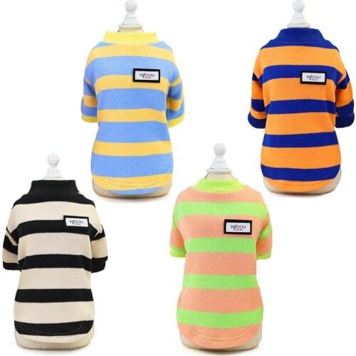 LeChong Pet dog warm guard clothes winter shirt puppies hair dog clothes stripes Chihuahua/French Bulldog Puppy Coats