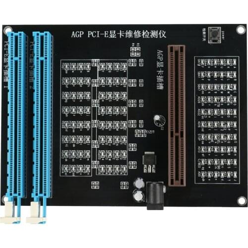 PC AGP PCI-E X16 Dual-use Socket Tester Display Graphics Video Card Checker Tester Graphics Card Diagnostic Tool