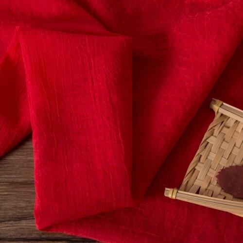 Thin cotton Tencel nylon in spring and summer fabric Red jacquard sewing High end comfortable shirt dress fabrics