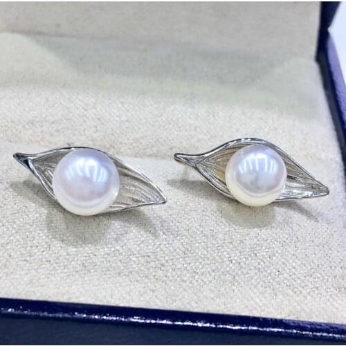 Garden Jewelry 925 Silver Earrings Findings Component Jewelry Parts Fashion Fittings for Pearls Coral Jade Agate Beads Stones