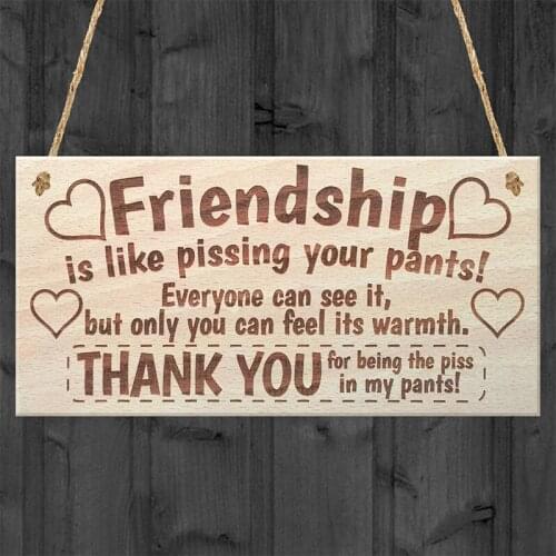 Friendship Sign Best Friend Plaque Gift Shabby Chic Heart & Thank You Hanging Gift Plaque Pendant Tags Decoration Item
