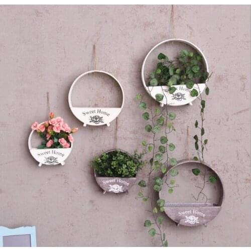 1PC Home Decoration Wood Vintage Wooden Storage Racks Wall Hanging Decorative Storage Box Flower Pot House Storage Racks ME 006