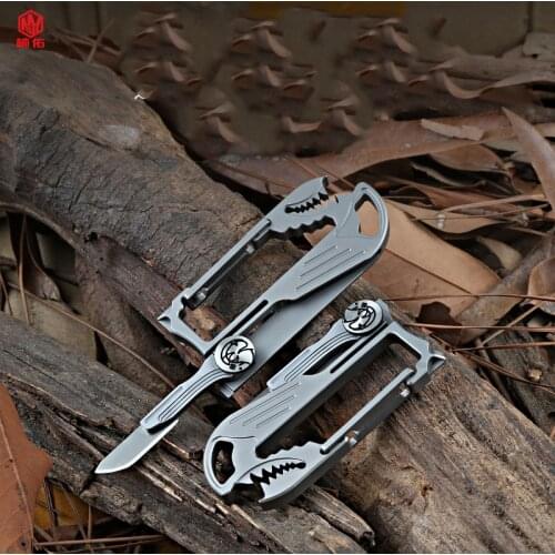 1PCS Multifunctional Survival Folding Knife Camping Mini Peeler EDC Tactical Hunting Titanium Alloy Utility Knife Without Blade